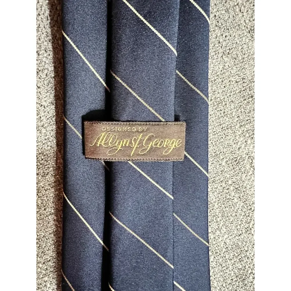 Allyn St. George Blue Multi Color Striped Tie Mens Designer Neck Tie